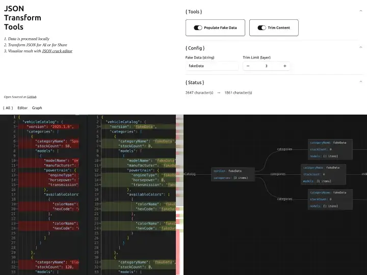 JSON Transform Tools 网站首页